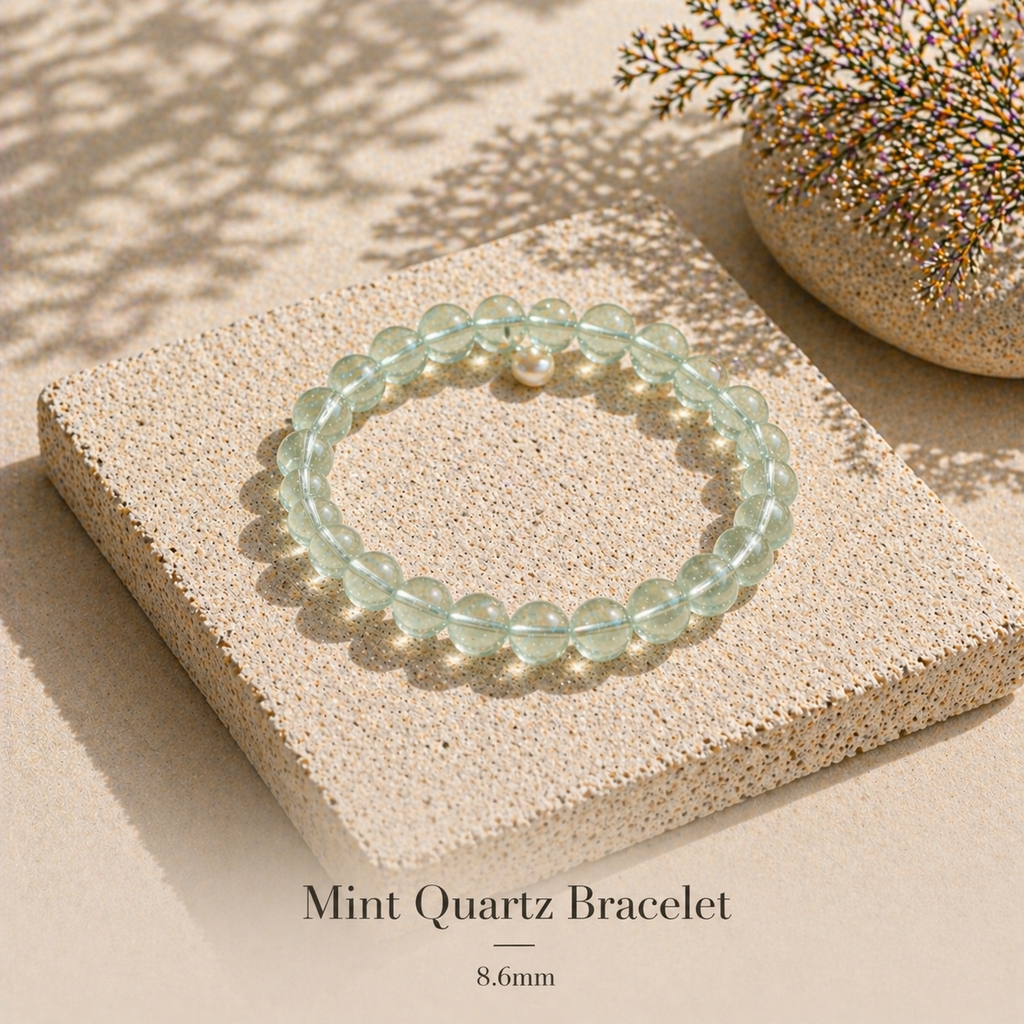 Mint Quartz Wearing - 8.6mm