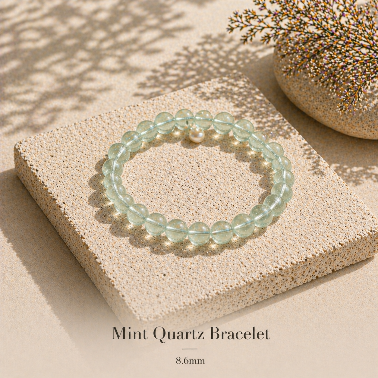 Mint Quartz Wearing - 8.6mm