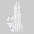 Aura Lace Halter Beach Maxi Dress & Matching Bikini Set