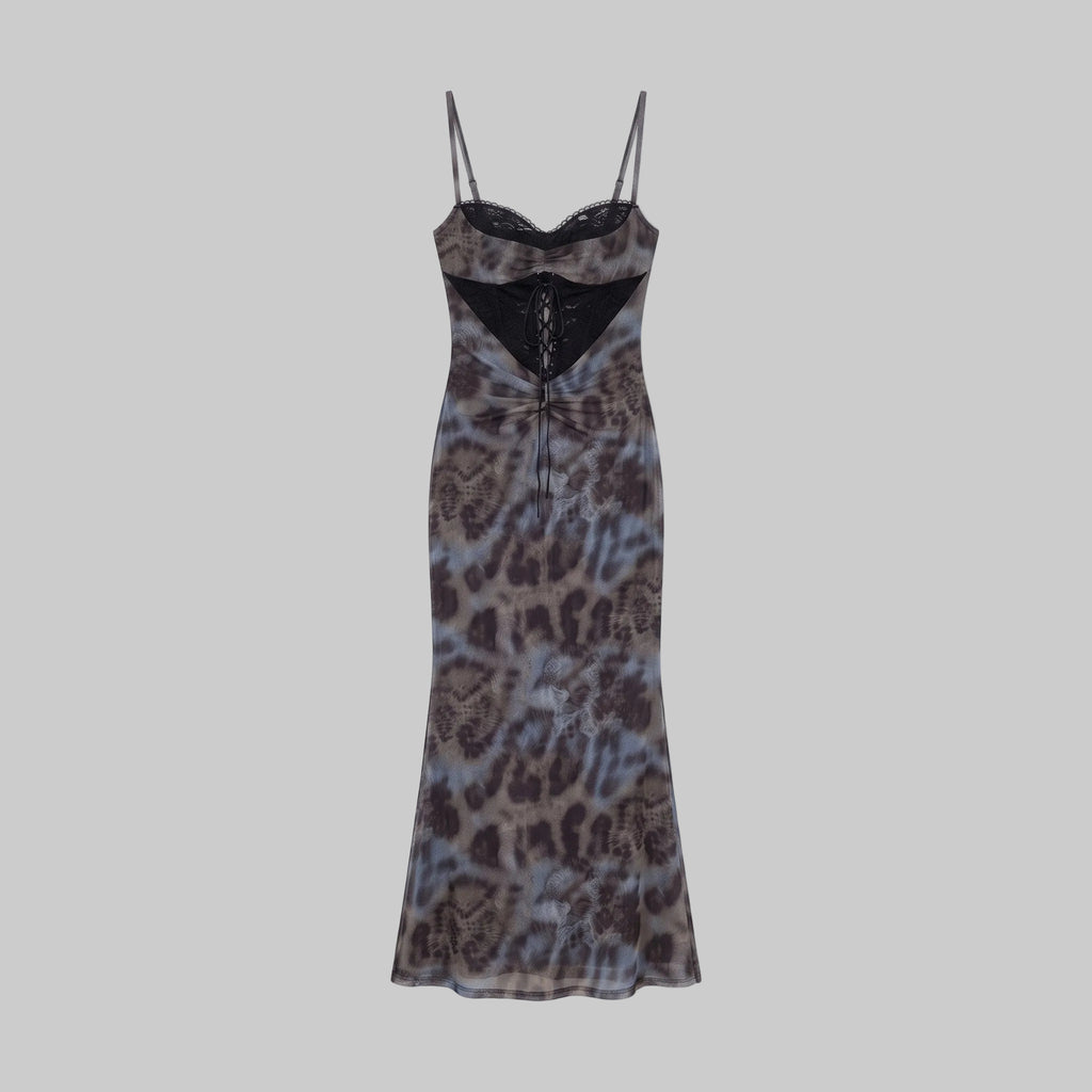 Selene Lace Leopard Maxi Dress