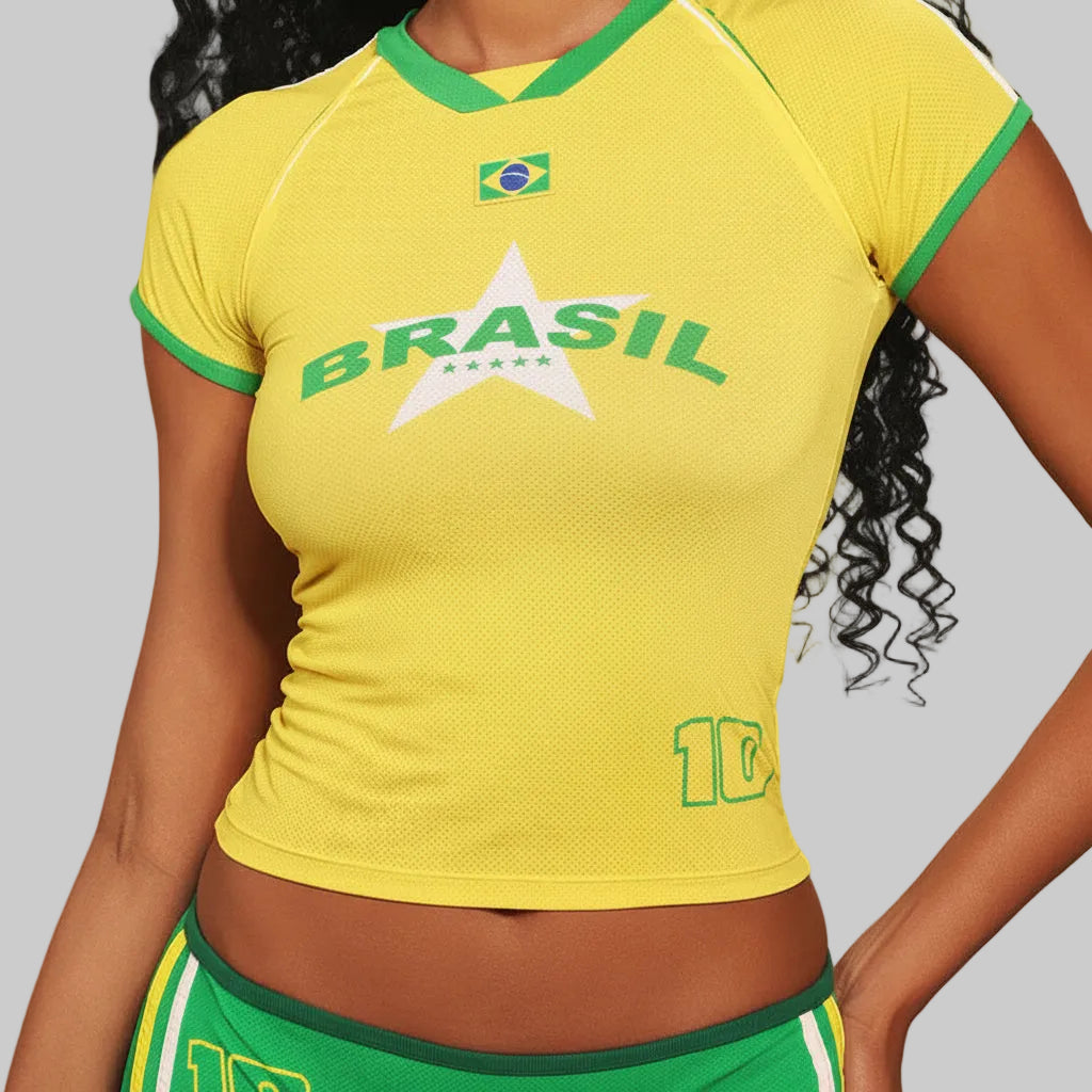 World Cup Brazil Crop Top Set