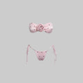 Pink Polka Dot 3D Rose Bikini