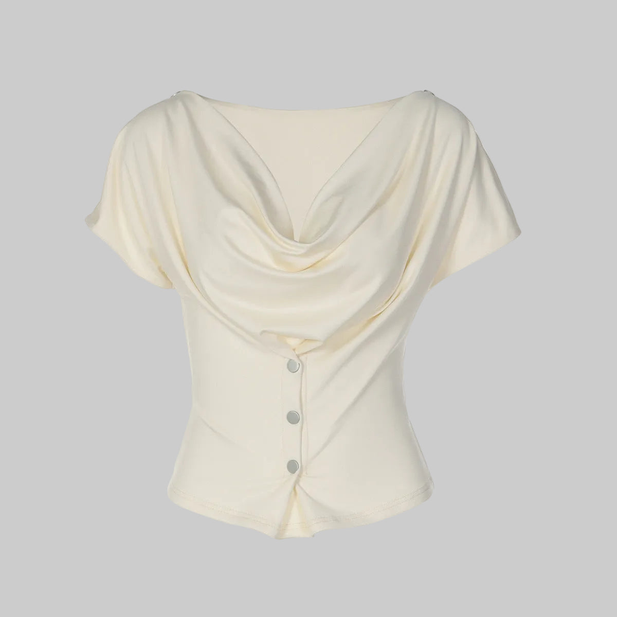 Cream French Cowl Neck Top