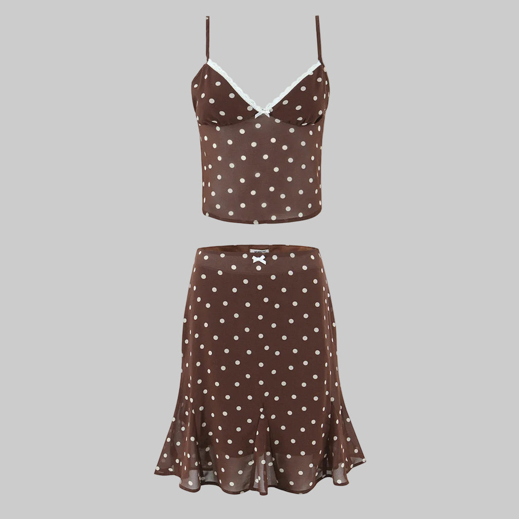 Mathilde French Vintage Polka Dot Two-Piece Set