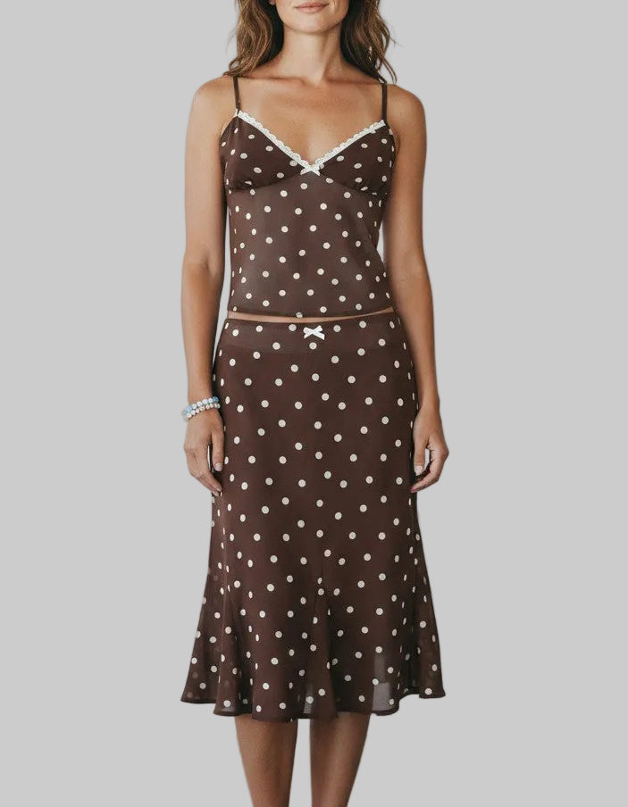 Mathilde French Vintage Polka Dot Two-Piece Set