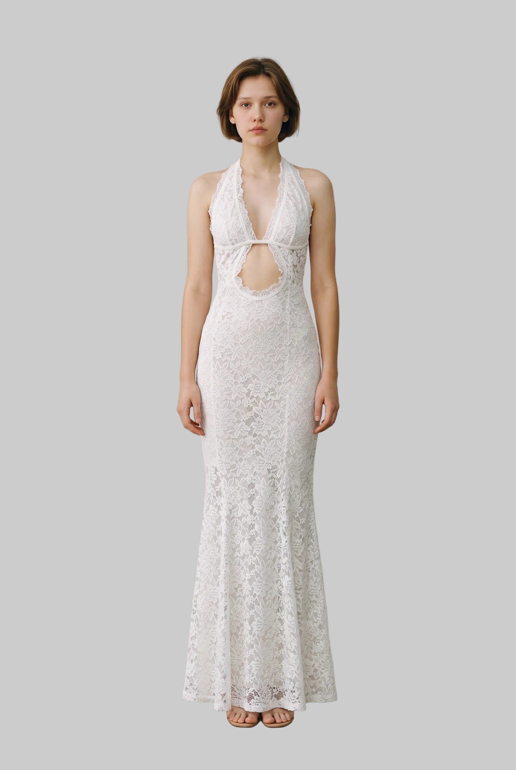 Aura Lace Halter Beach Maxi Dress & Matching Bikini Set