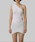Aria Ribbed One-Shoulder Side Cutout Mini Dress