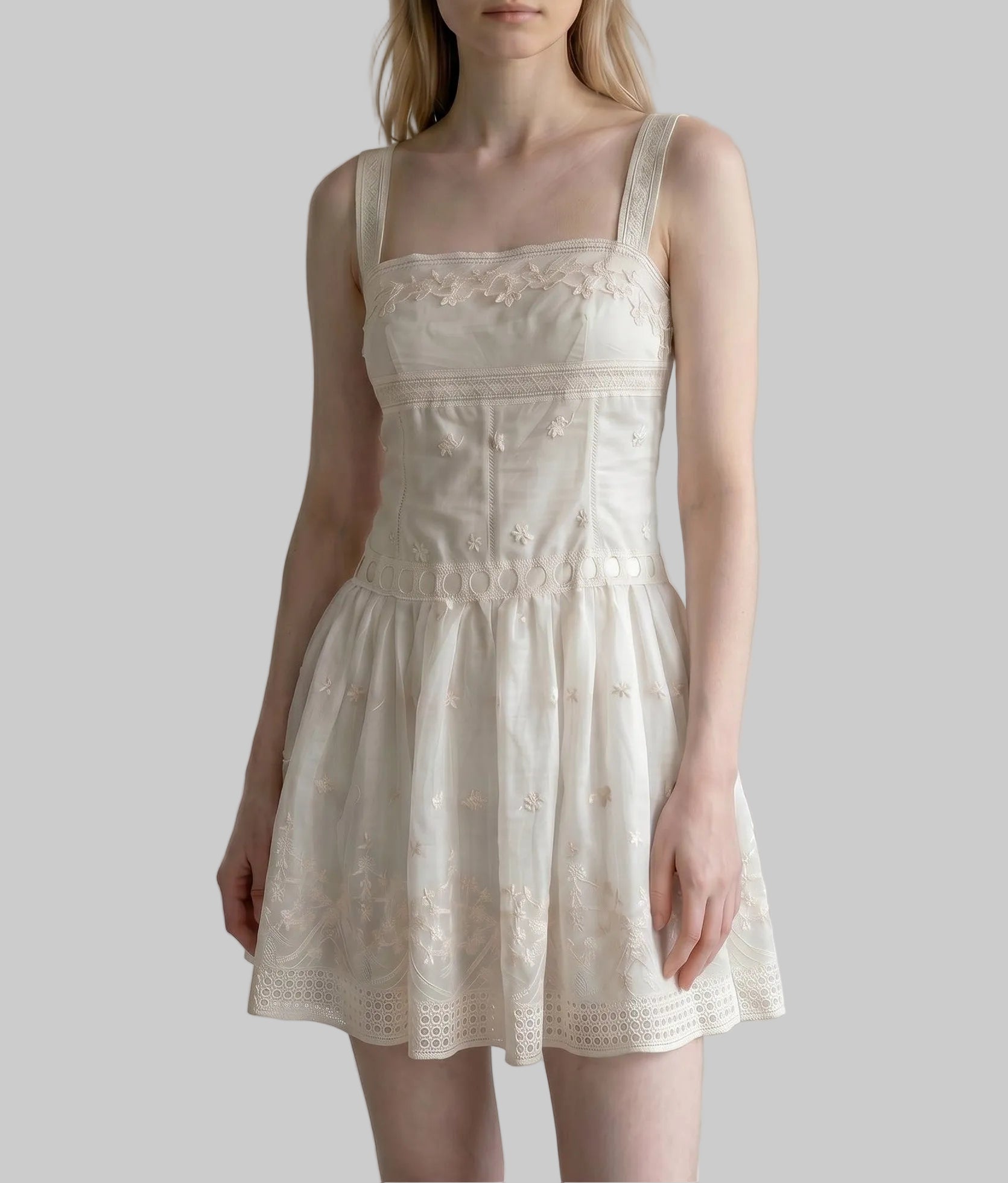 Elowen Floral Lace Embroidered Mini Dress