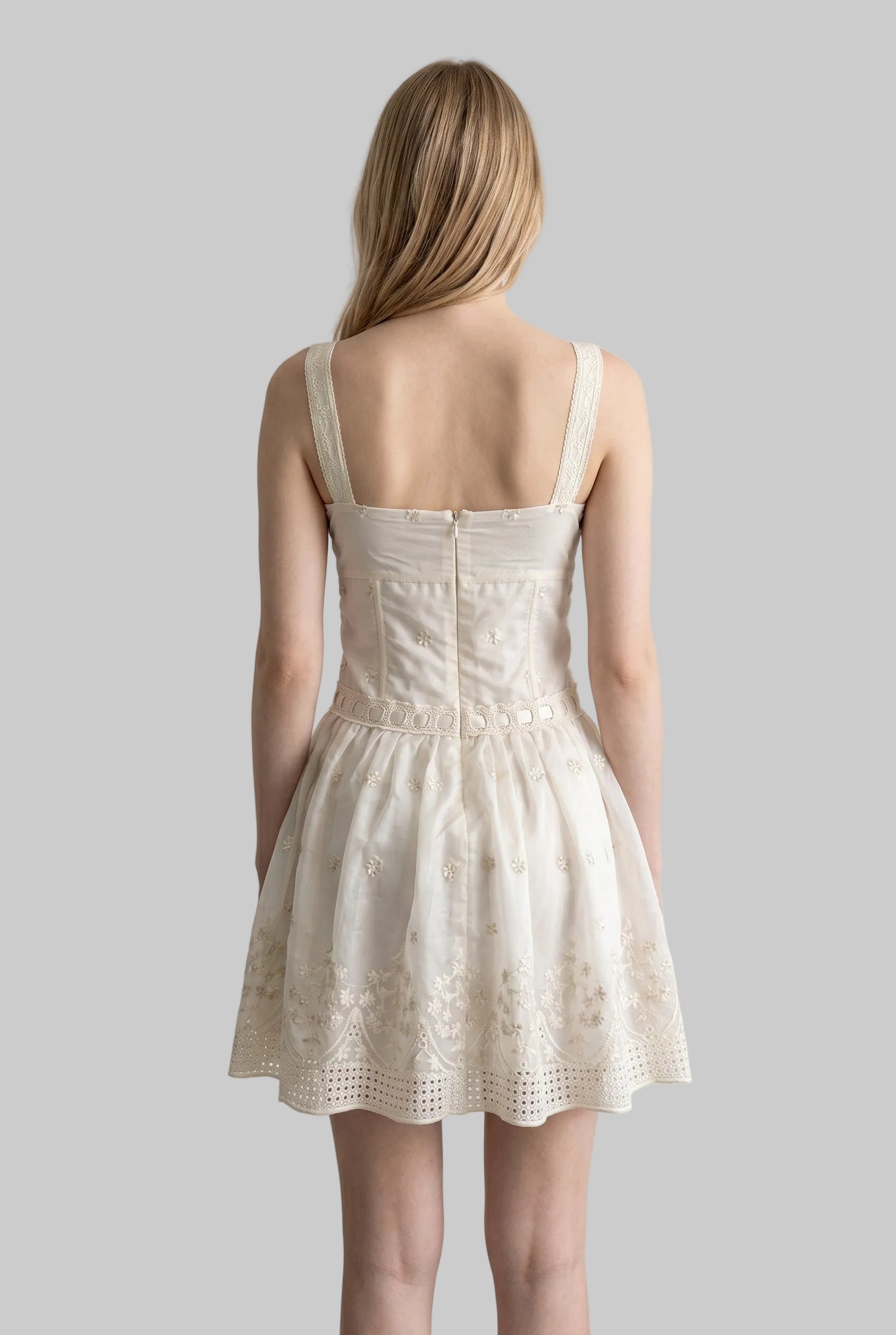 Elowen Floral Lace Embroidered Mini Dress
