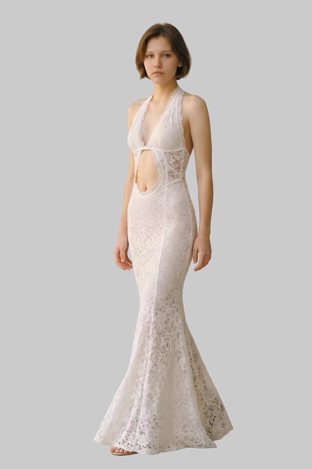 Aura Lace Halter Beach Maxi Dress & Matching Bikini Set