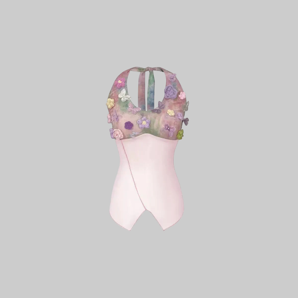 3D Floral Halter Camisole Top