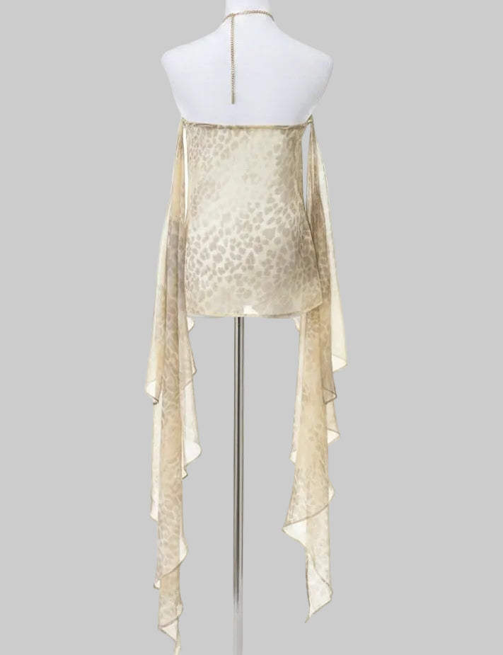 Wild Animal Print Halter Crop Top