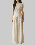 French Cottage Asymmetric Wrap Linen Pant Set
