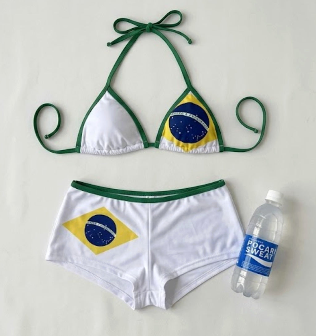 Brazil Core Flag Print Bikini Set