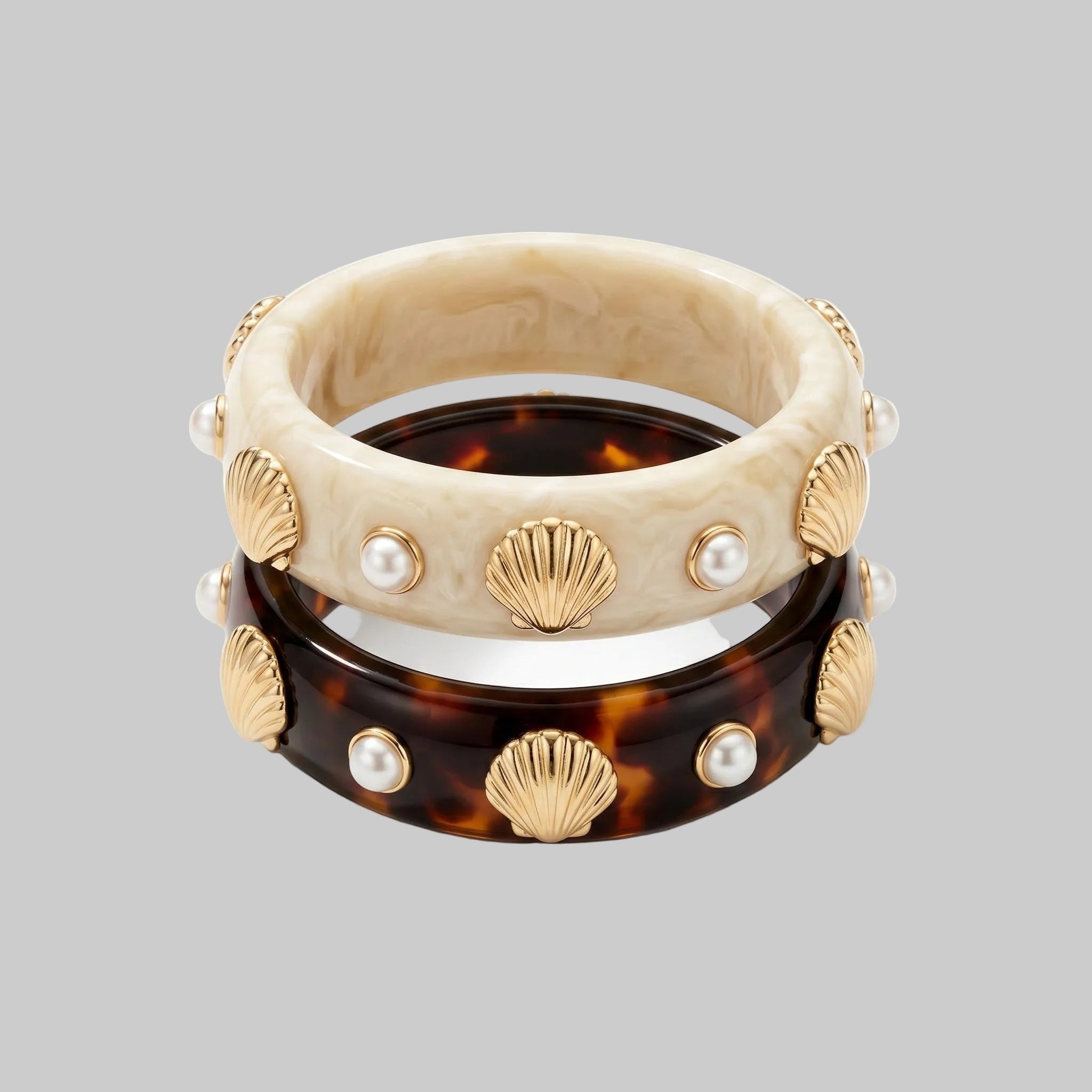 Chunky Resin Shell Bangle Bracelet