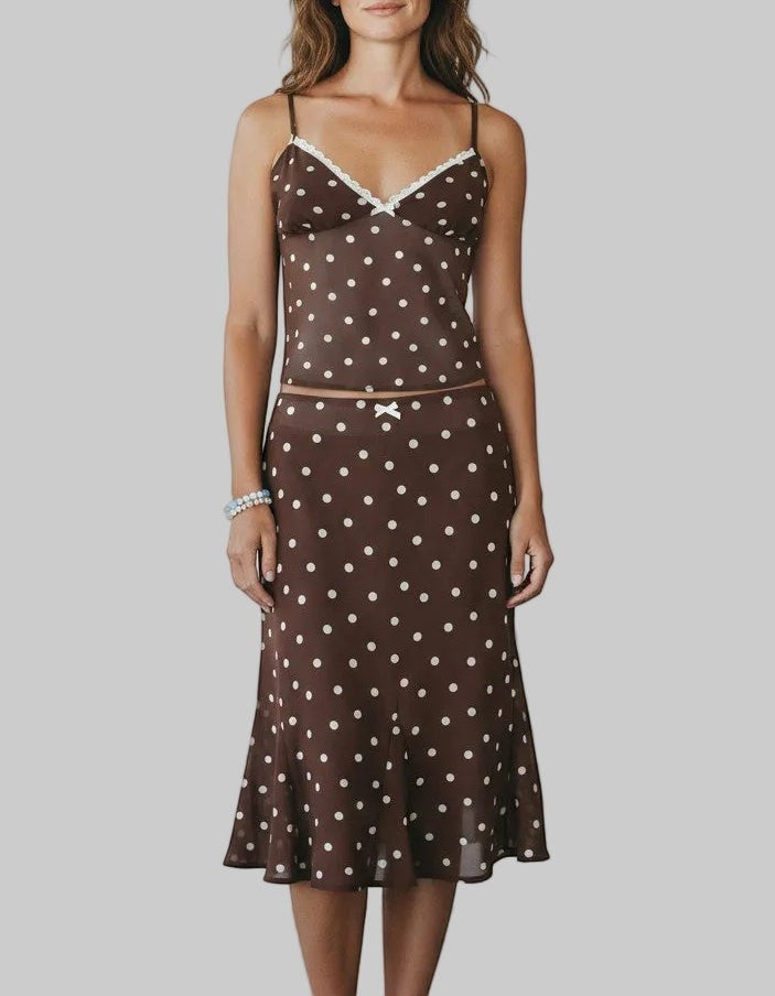 Mathilde French Vintage Polka Dot Two-Piece Set