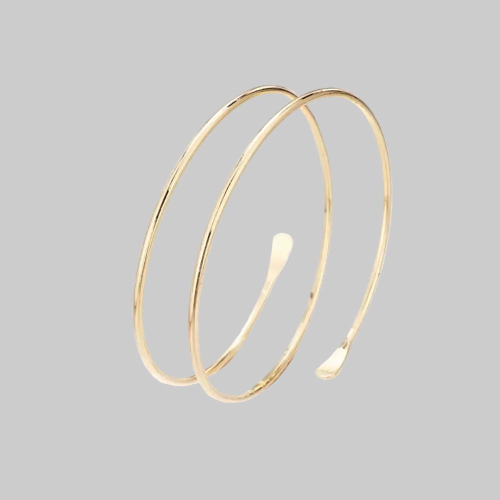 Gold Hammered Spiral Upper Arm Cuff