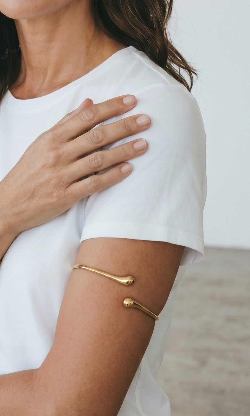 Organic Golden Droplet Open Armlet