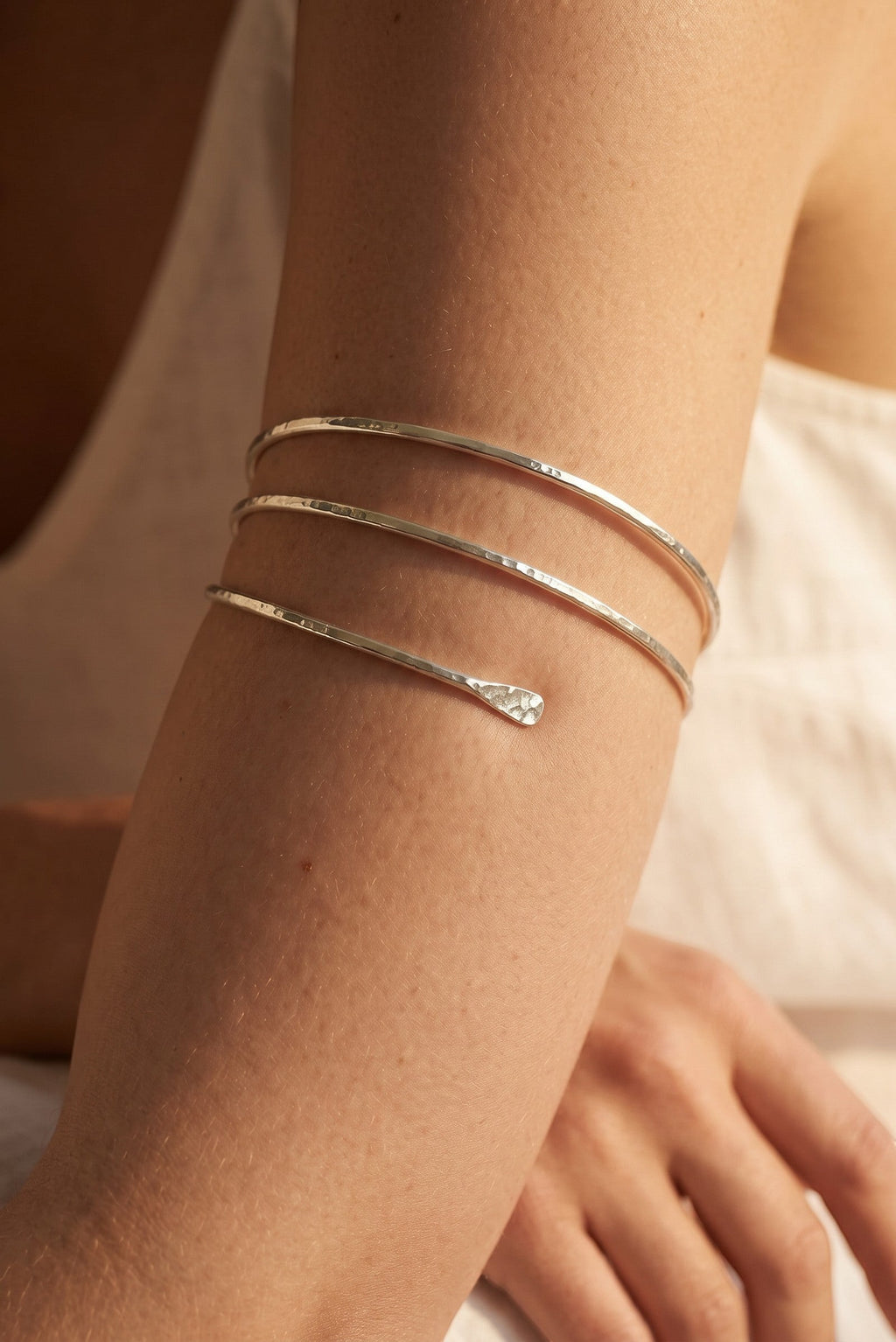 Hammered Spiral Upper Arm Cuff