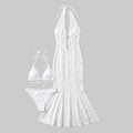 Aura Lace Halter Beach Maxi Dress & Matching Bikini Set