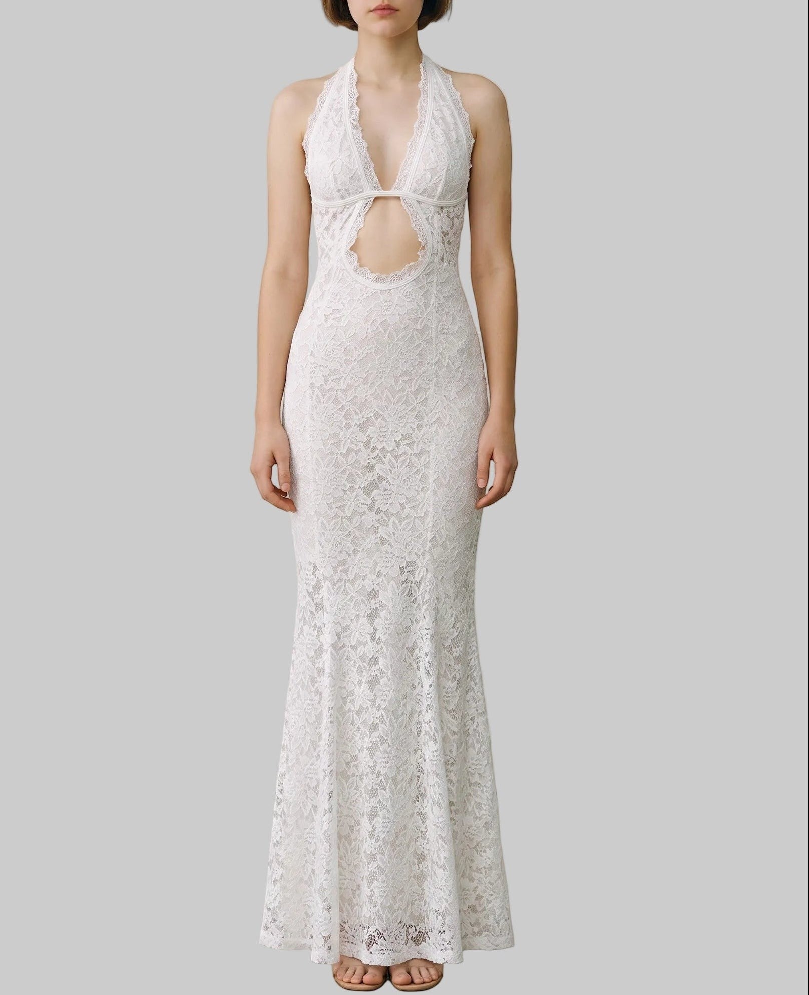 Aura Lace Halter Beach Maxi Dress & Matching Bikini Set