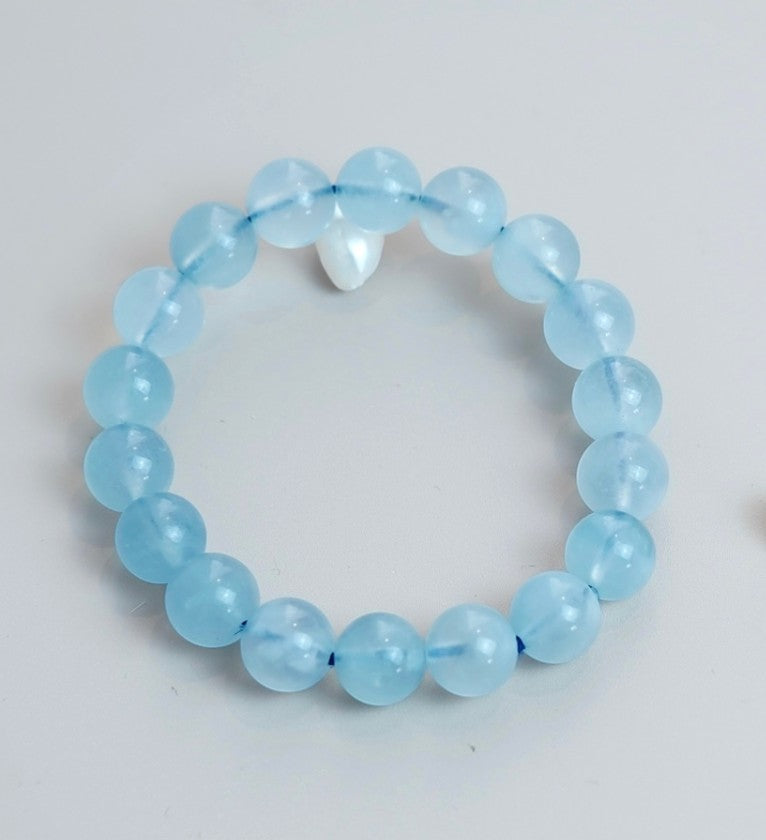Natural Aquamarine Bracelet - 10mm