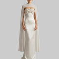 Pearl Embroidered Satin Maxi Dress Set