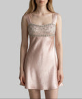 Vintage Beaded Satin Slip Dress with Sequined Bust