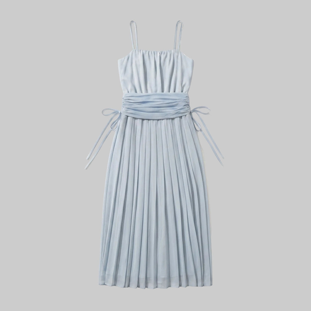 Pleated Drop Waist Cami Maxi Dress