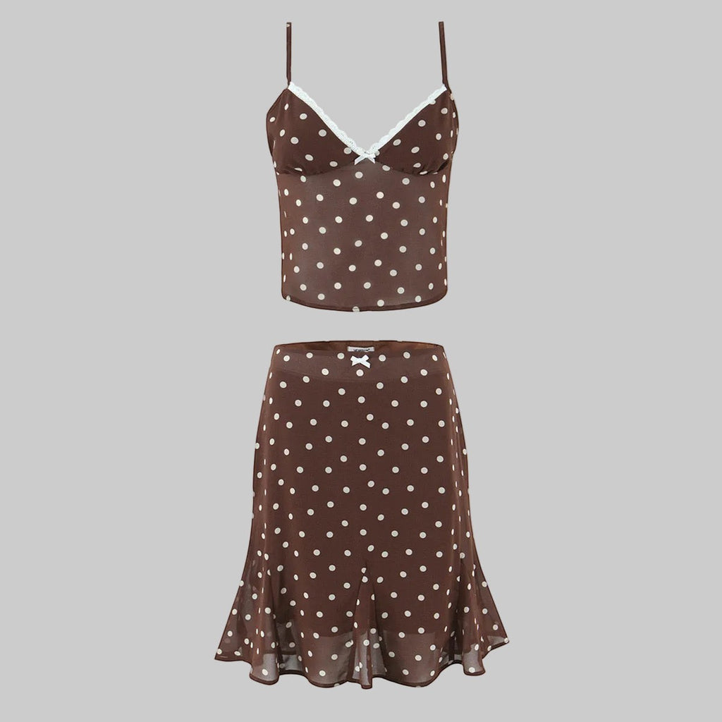 Mathilde French Vintage Polka Dot Two-Piece Set