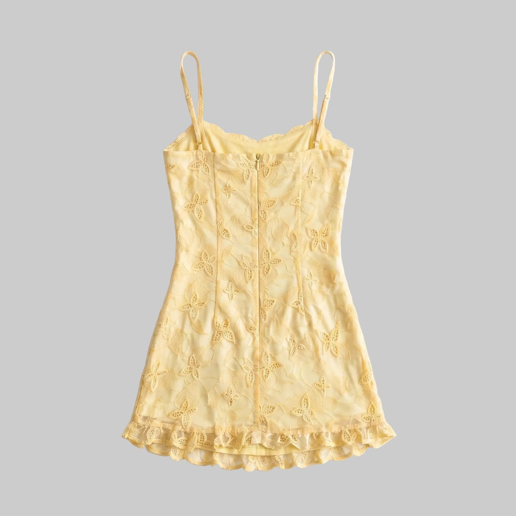 Y2K Edgy Coquette Graphic Lace Mini Dress
