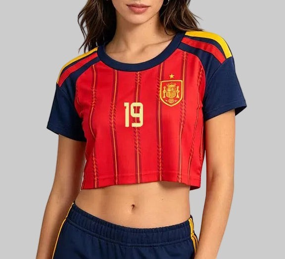 Spain Home Soccer Crop Top Jersey Shirt (2026 Lamine Yamal Edition)