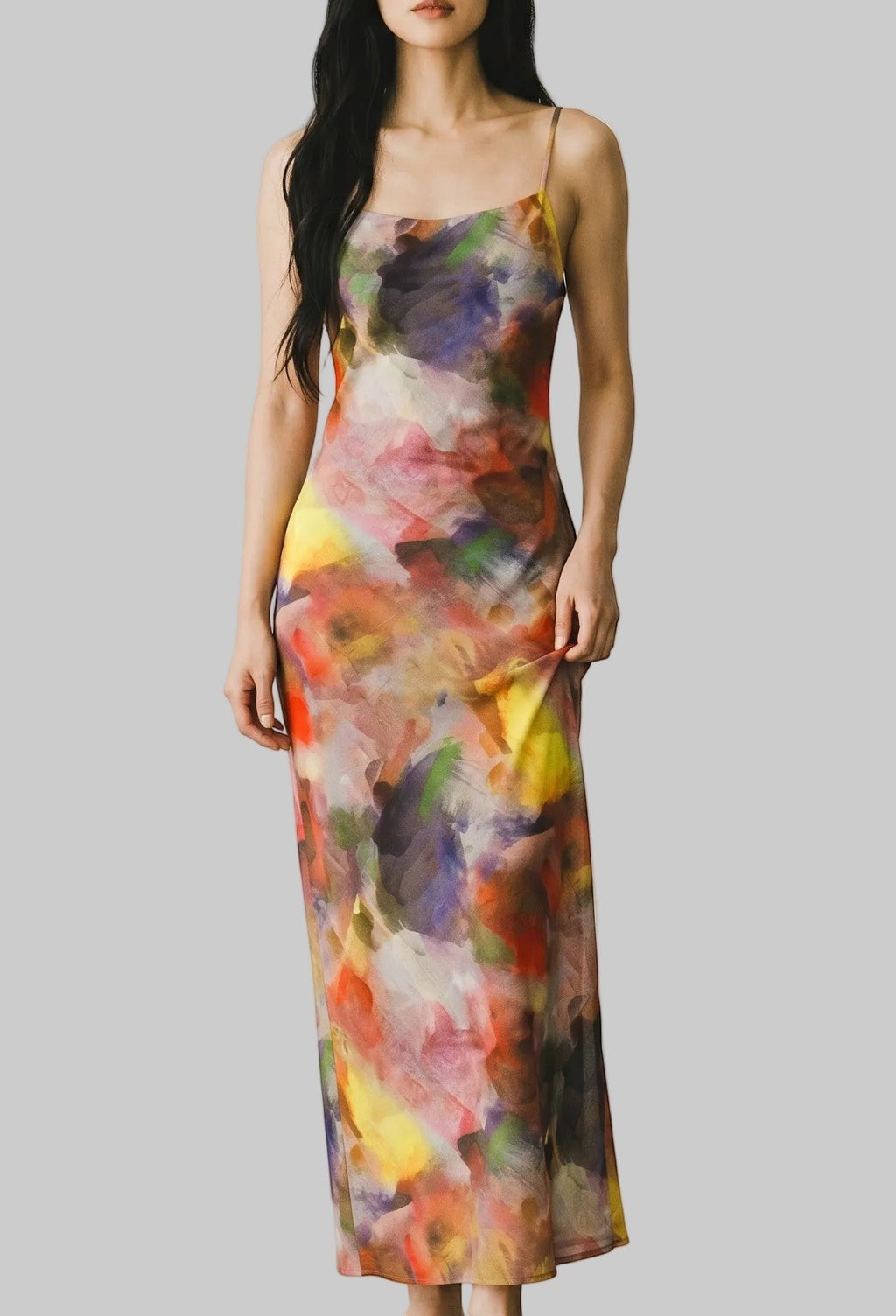 Blurred Floral Watercolor Cami Dress