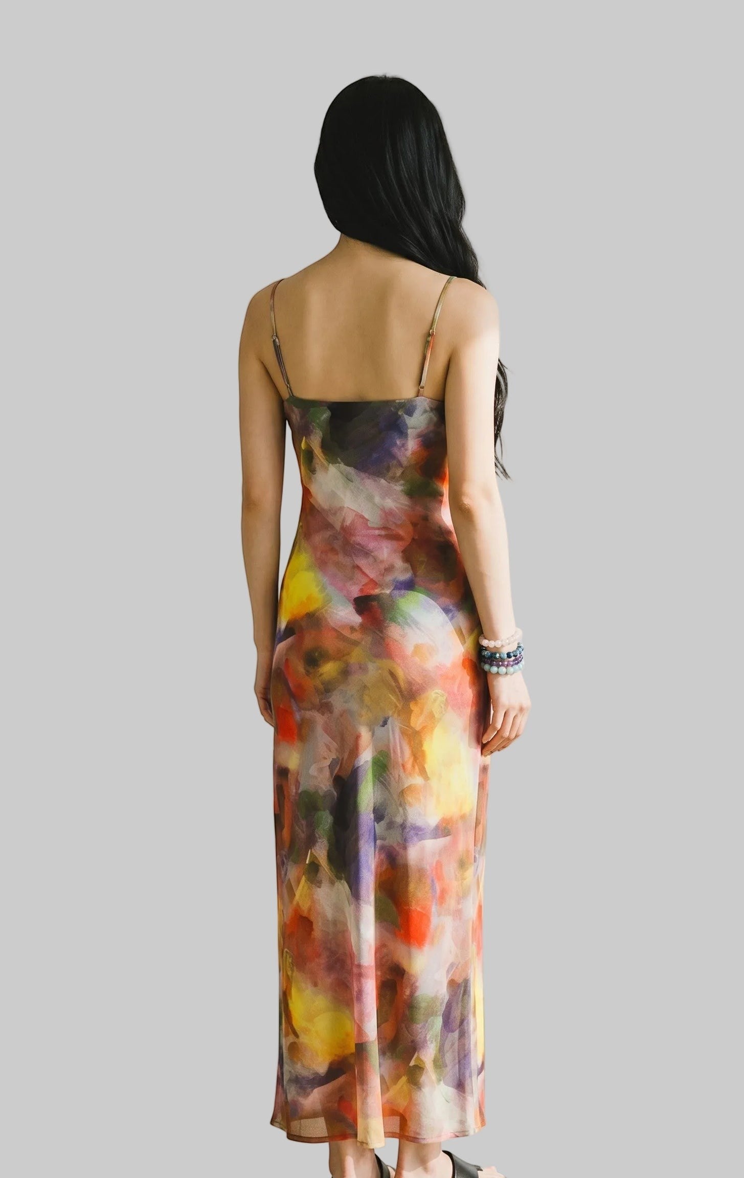 Blurred Floral Watercolor Cami Dress